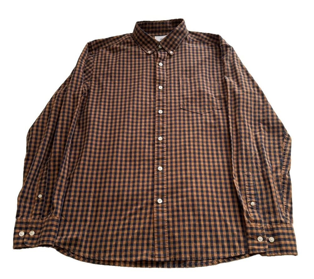 Sonoma Men's Woven Check Long Sleeve Button-Up Button-Down Collar Pockets L